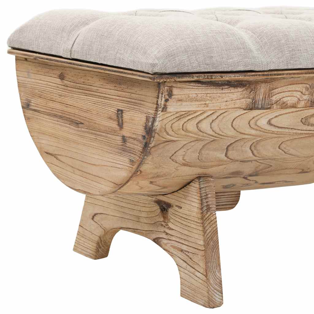 Opbergbankje 103x51x44 cm massief hout en stof is nu te koop bij PeponiXL, paradijselijk wonen!