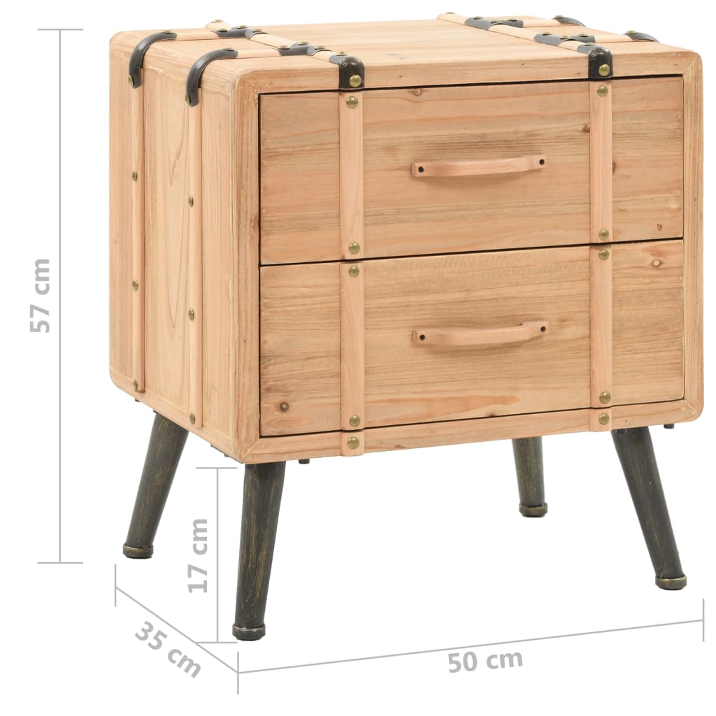 Nachtkastje 50x35x57 cm massief vurenhout is nu te koop bij PeponiXL, paradijselijk wonen!