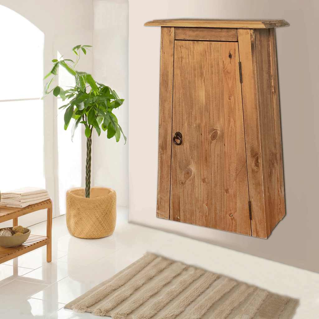 Badkamerwandkast 42x23x70 cm gerecycled massief grenenhout is nu te koop bij PeponiXL, paradijselijk wonen!