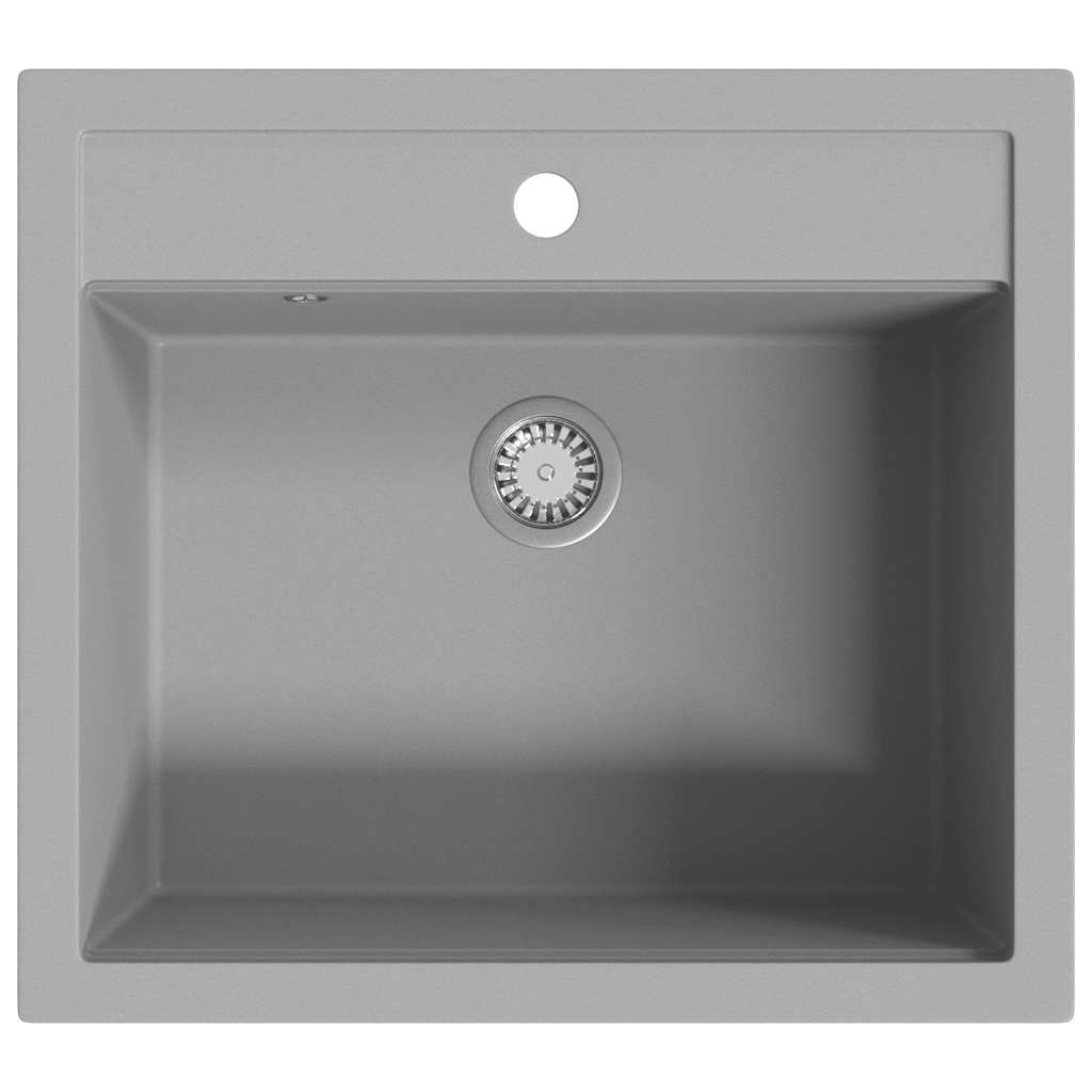 Gootsteen enkele bak graniet grijs is nu te koop bij PeponiXL, paradijselijk wonen!