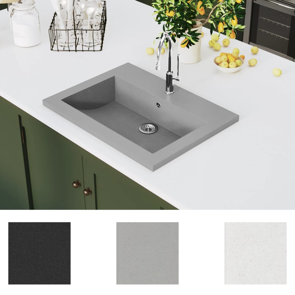 Wasbak 600x450x120 mm graniet grijs is nu te koop bij PeponiXL, paradijselijk wonen!