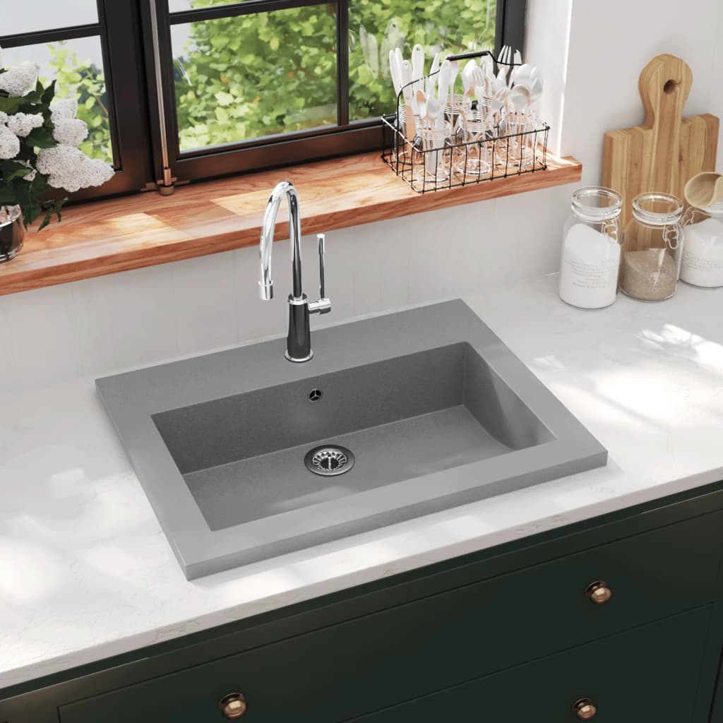 Wasbak 600x450x120 mm graniet grijs is nu te koop bij PeponiXL, paradijselijk wonen!