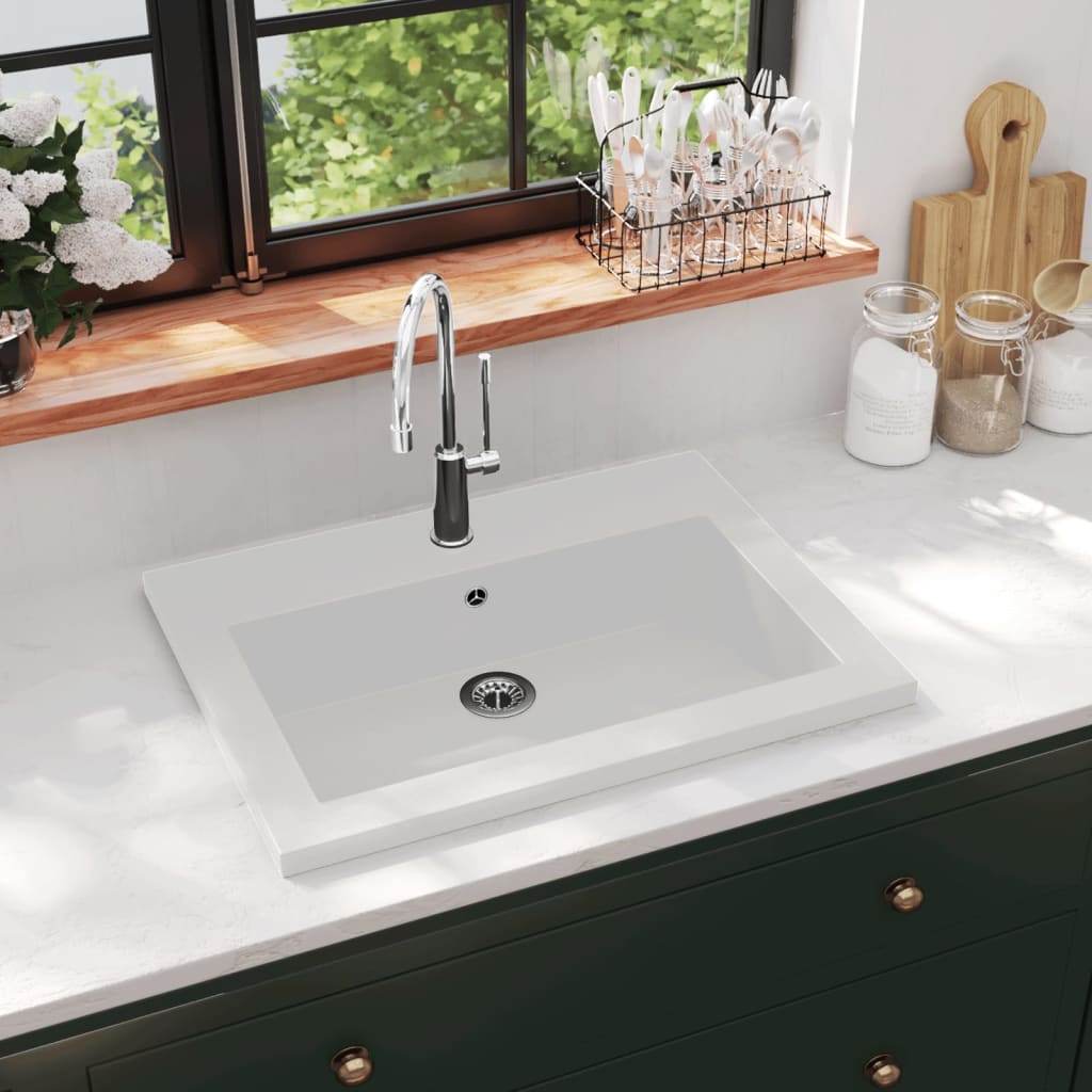 Wasbak 600x450x120 mm graniet wit is nu te koop bij PeponiXL, paradijselijk wonen!
