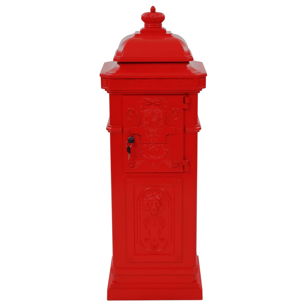 Pilaar brievenbus vintage stijl roestbestendig aluminium rood is nu te koop bij PeponiXL, paradijselijk wonen!