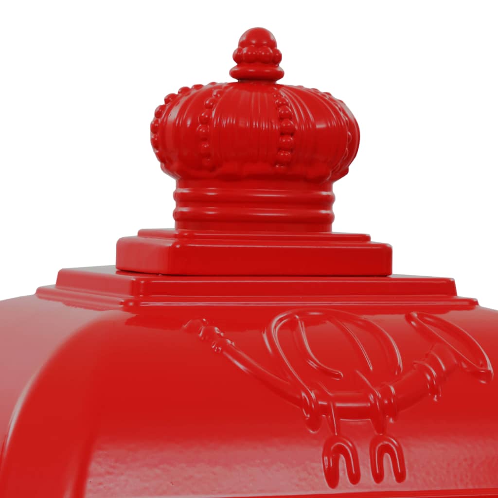 Pilaar brievenbus vintage stijl roestbestendig aluminium rood is nu te koop bij PeponiXL, paradijselijk wonen!