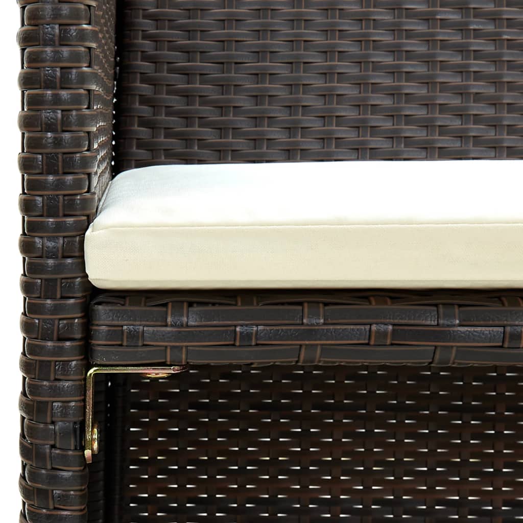 Tuinbank 2-zits met kussens poly rattan bruin is nu te koop bij PeponiXL, paradijselijk wonen!