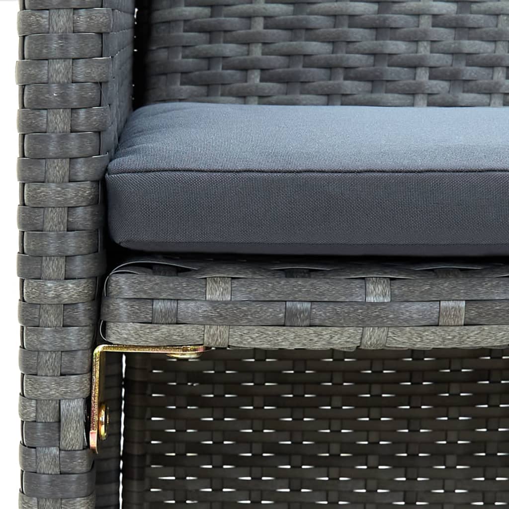 Tuinbank 2-zits met kussens poly rattan grijs is nu te koop bij PeponiXL, paradijselijk wonen!