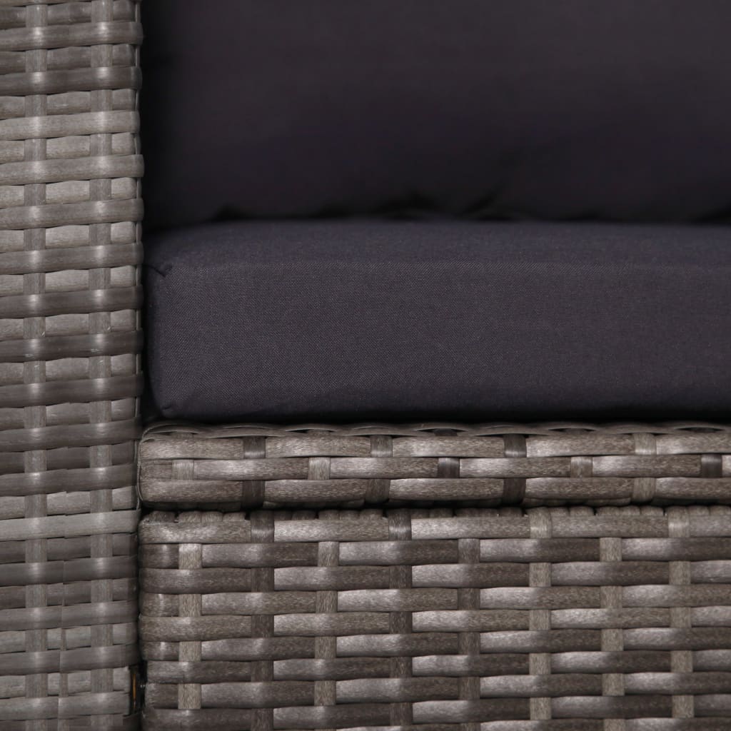 3-delige Bistroset met kussens poly rattan grijs is nu te koop bij PeponiXL, paradijselijk wonen!