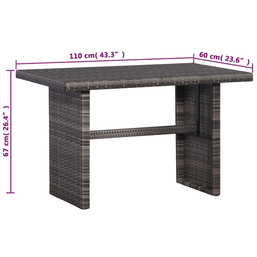 3-delige Bistroset met kussens poly rattan grijs is nu te koop bij PeponiXL, paradijselijk wonen!
