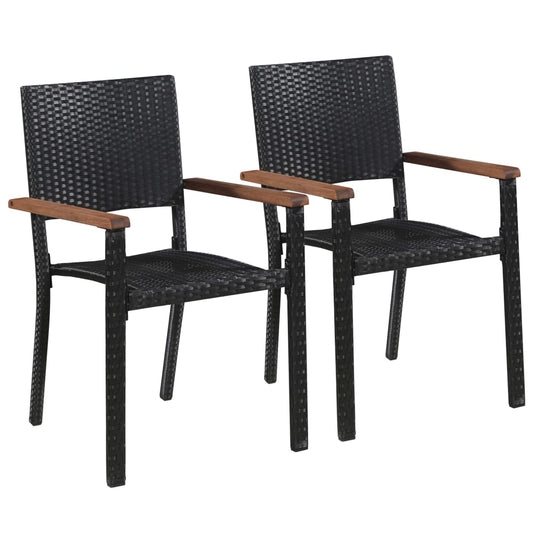 Tuinstoelen 2 st poly rattan zwart is nu te koop bij PeponiXL, paradijselijk wonen!