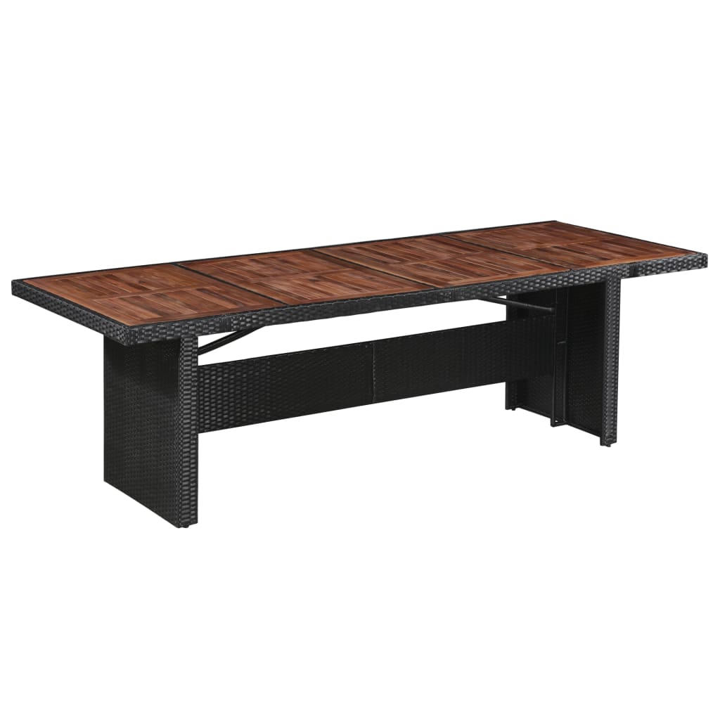 Tuintafel 240x90x74 cm poly rattan en massief acaciahout is nu te koop bij PeponiXL, paradijselijk wonen!