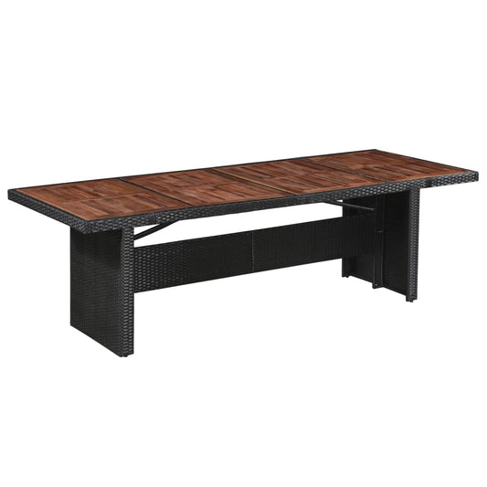 Tuintafel 240x90x74 cm poly rattan en massief acaciahout is nu te koop bij PeponiXL, paradijselijk wonen!