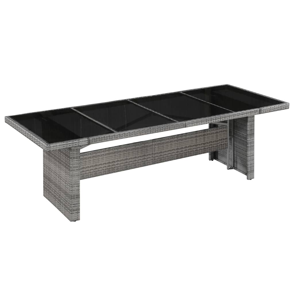 Tuintafel 240x90x74 cm poly rattan en glas is nu te koop bij PeponiXL, paradijselijk wonen!