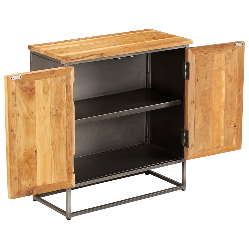 Dressoir 65x30x70 cm gerecycled teakhout en staal is nu te koop bij PeponiXL, paradijselijk wonen!