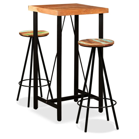 3-delige Barset massief acaciahout en gerecycled hout is nu te koop bij PeponiXL, paradijselijk wonen!