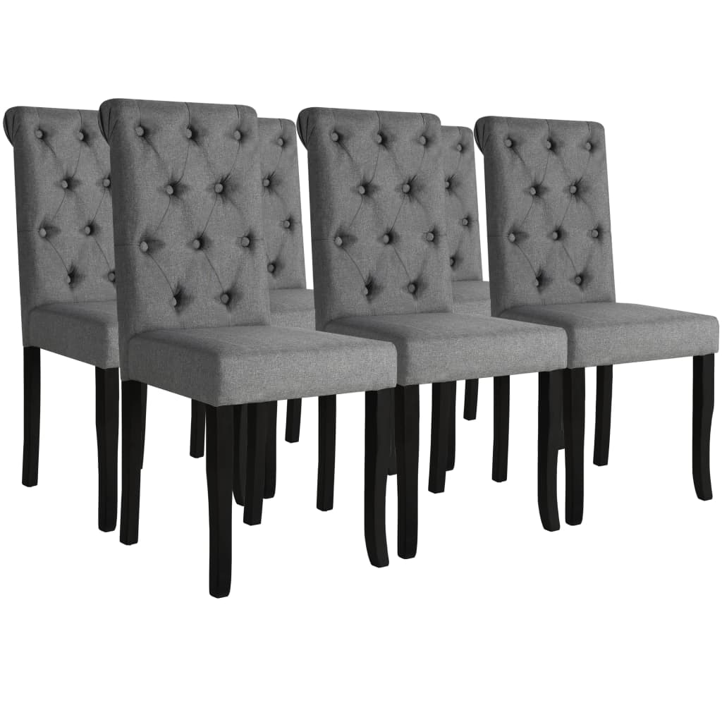 Eetkamerstoelen 6 st stof donkergrijs is nu te koop bij PeponiXL, paradijselijk wonen!