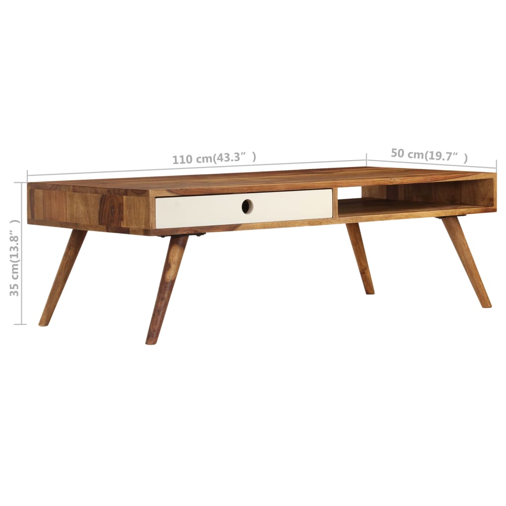 Salontafel 110x50x35 cm massief acaciahout is nu te koop bij PeponiXL, paradijselijk wonen!