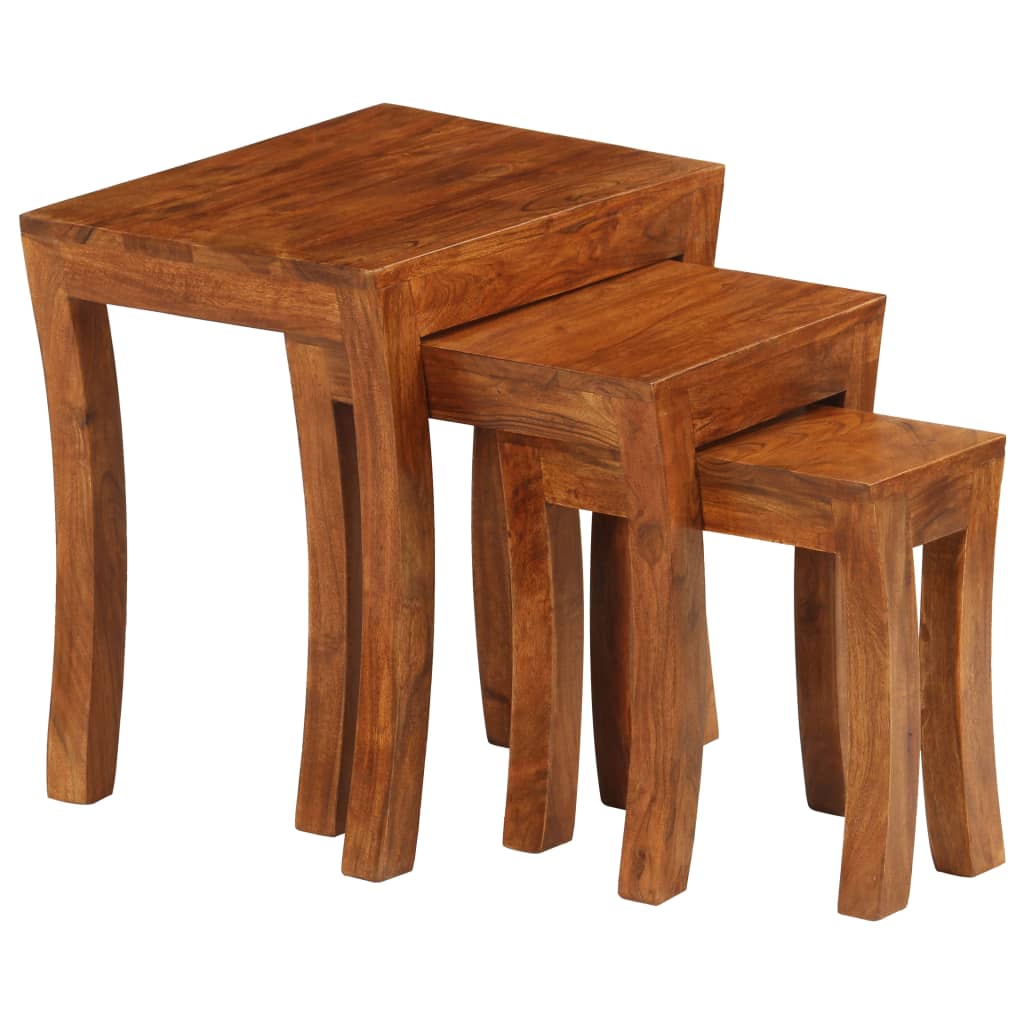 3-delige Tafeltjesset 50x35x50 cm massief acaciahout bruin is nu te koop bij PeponiXL, paradijselijk wonen!
