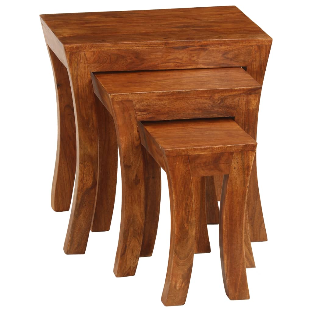 3-delige Tafeltjesset 50x35x50 cm massief acaciahout bruin is nu te koop bij PeponiXL, paradijselijk wonen!