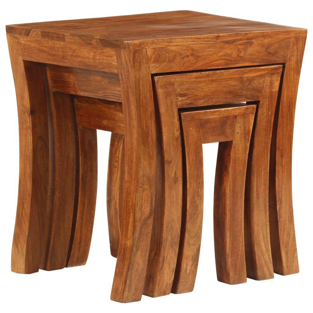 3-delige Tafeltjesset 50x35x50 cm massief acaciahout bruin is nu te koop bij PeponiXL, paradijselijk wonen!
