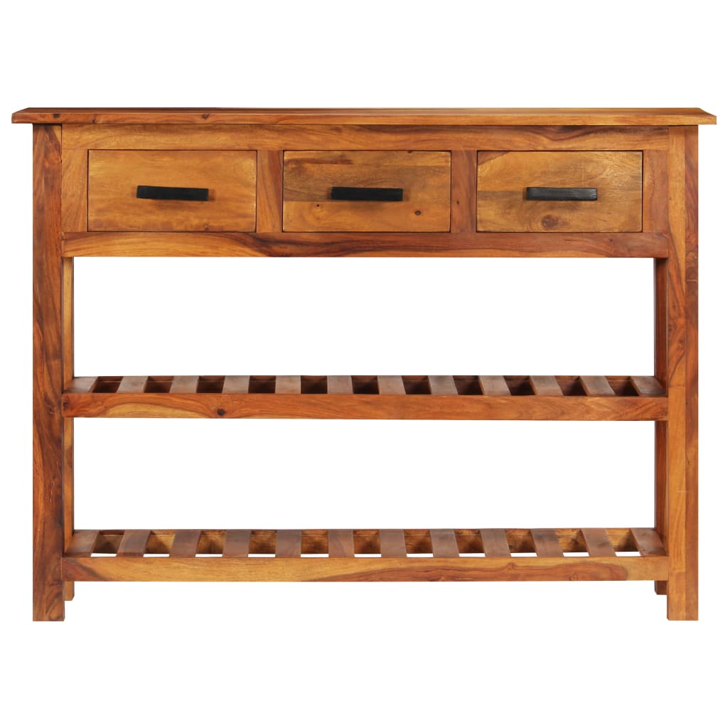 Dressoir met 3 lades 110x30x80 cm massief hout is nu te koop bij PeponiXL, paradijselijk wonen!