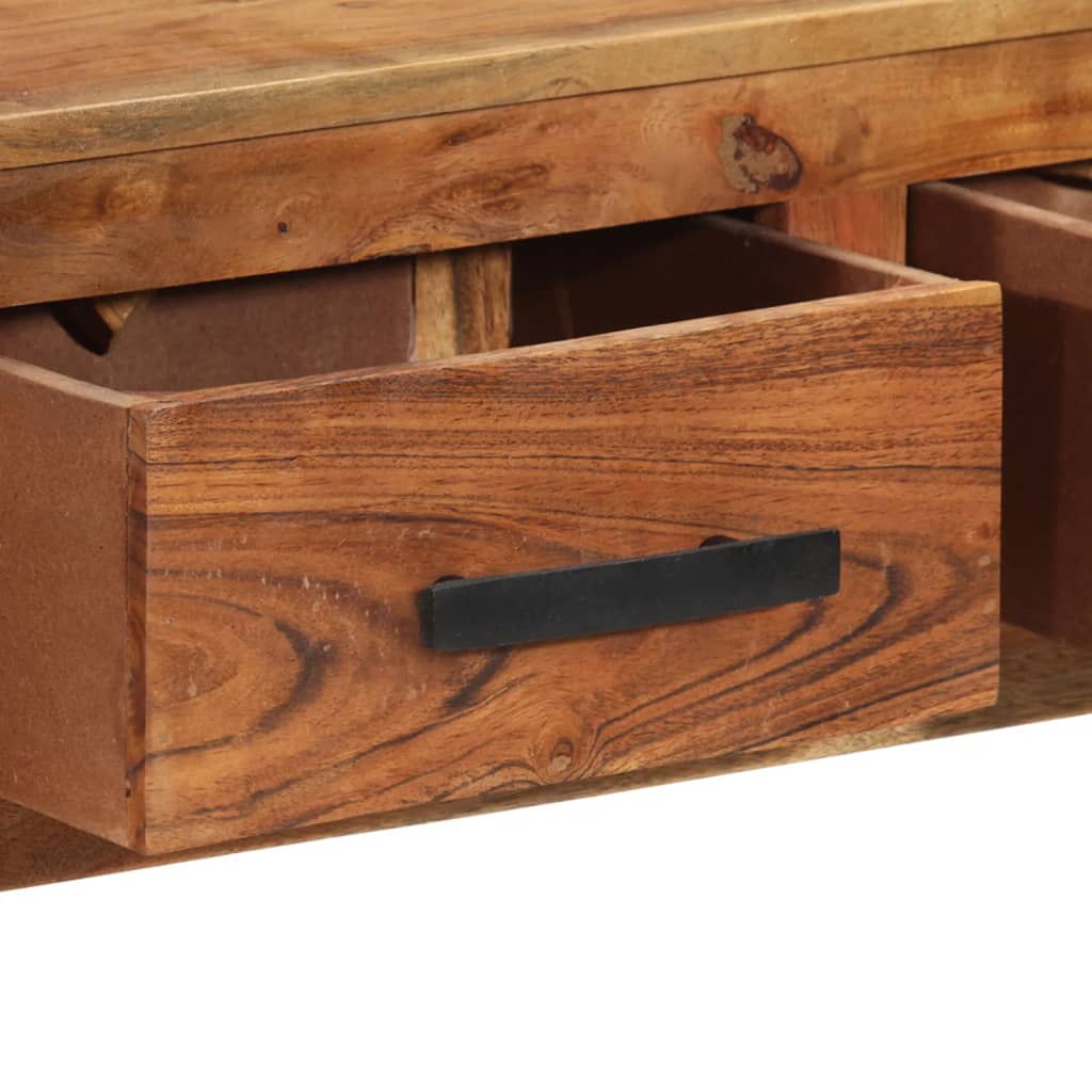 Dressoir met 3 lades 110x30x80 cm massief hout is nu te koop bij PeponiXL, paradijselijk wonen!