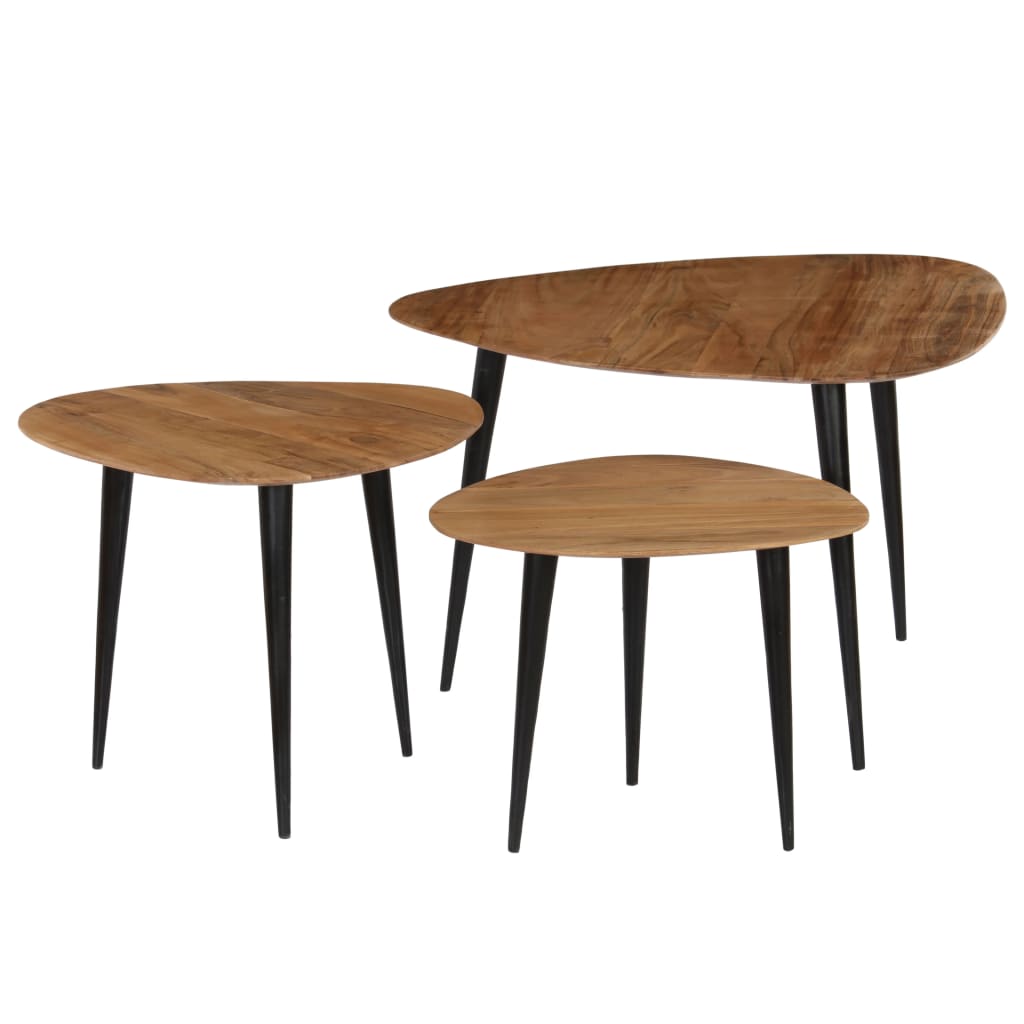 3-delige Salontafelset massief acaciahout is nu te koop bij PeponiXL, paradijselijk wonen!