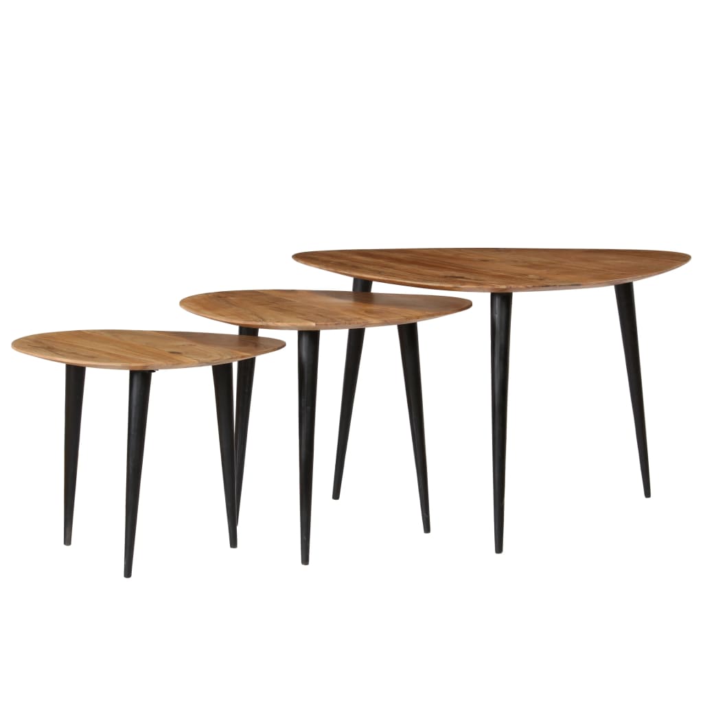 3-delige Salontafelset massief acaciahout is nu te koop bij PeponiXL, paradijselijk wonen!