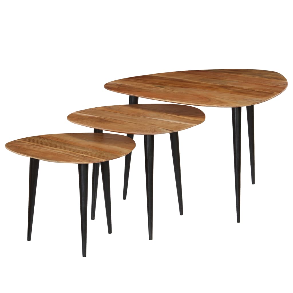 3-delige Salontafelset massief acaciahout is nu te koop bij PeponiXL, paradijselijk wonen!