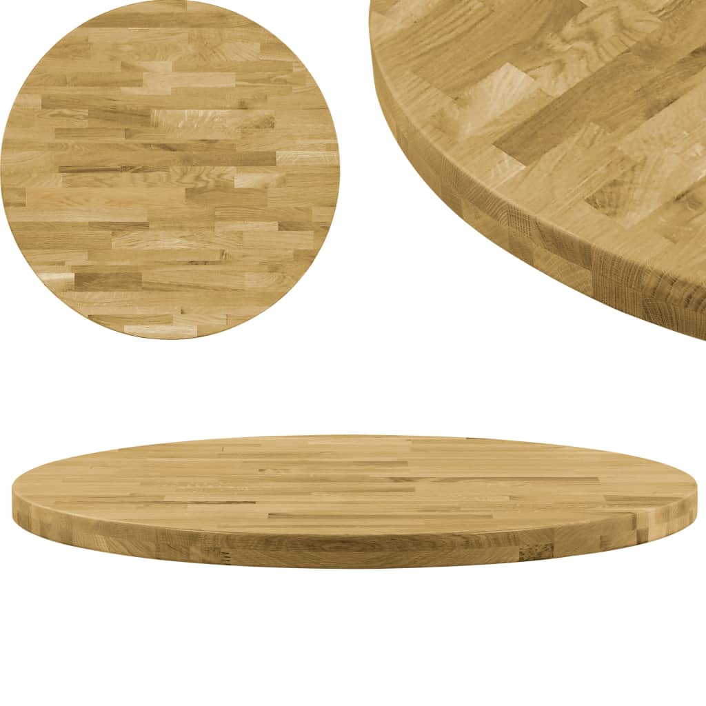 Tafelblad rond 44 mm 400 mm massief eikenhout is nu te koop bij PeponiXL, paradijselijk wonen!