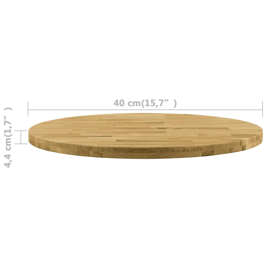 Tafelblad rond 44 mm 400 mm massief eikenhout is nu te koop bij PeponiXL, paradijselijk wonen!