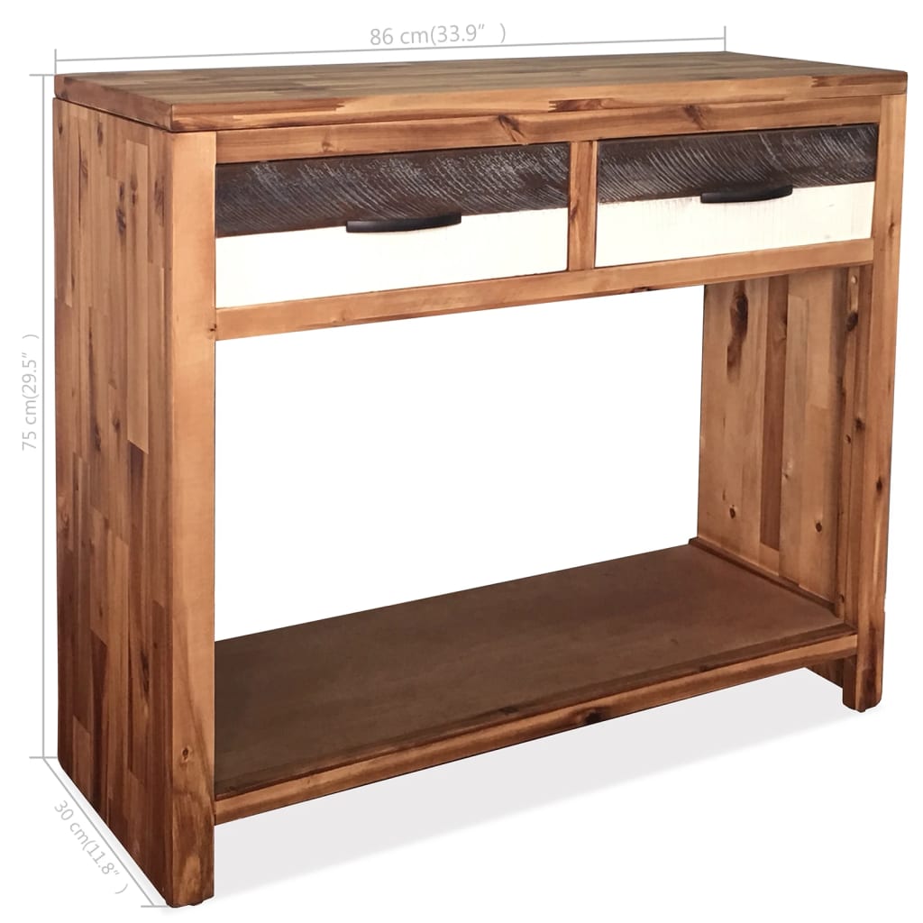 Wandtafel 86x30x75 cm massief acaciahout is nu te koop bij PeponiXL, paradijselijk wonen!