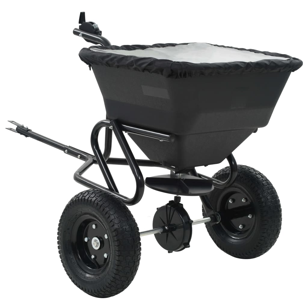 Strooiwagen sleepmodel 45 L 125x74x79 cm PVC en staal is nu te koop bij PeponiXL, paradijselijk wonen!