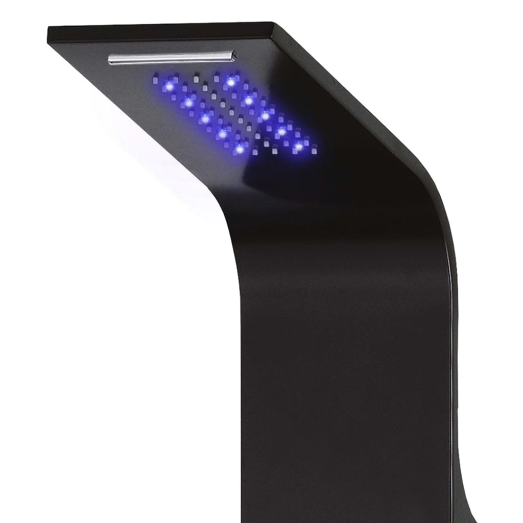 Douchepaneel 20x44x130 cm aluminium zwart is nu te koop bij PeponiXL, paradijselijk wonen!