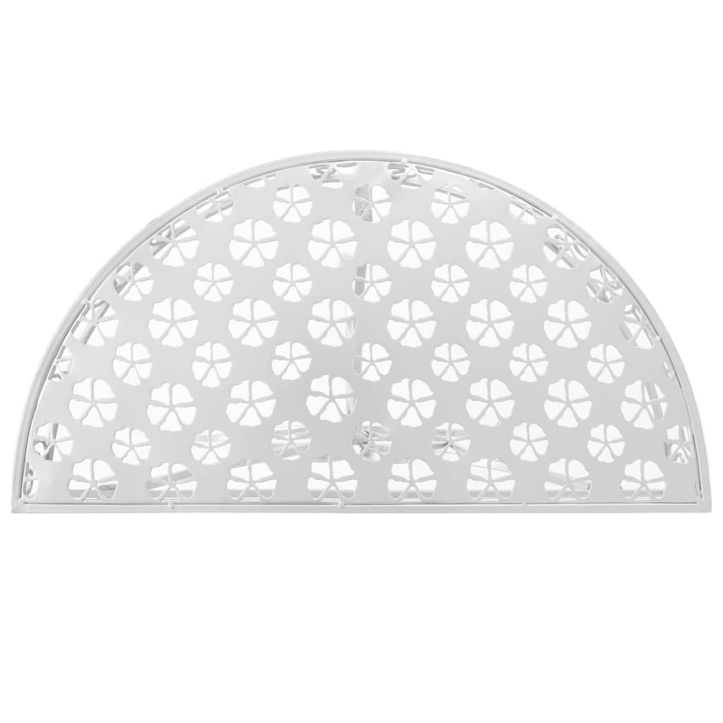 Bijzettafel vintage stijl half rond 72x36x74 cm metaal zilver is nu te koop bij PeponiXL, paradijselijk wonen!