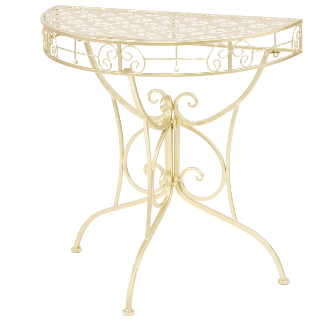 Bijzettafel vintage stijl half rond 72x36x74 cm metaal goud is nu te koop bij PeponiXL, paradijselijk wonen!