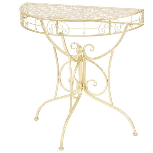 Bijzettafel vintage stijl half rond 72x36x74 cm metaal goud is nu te koop bij PeponiXL, paradijselijk wonen!