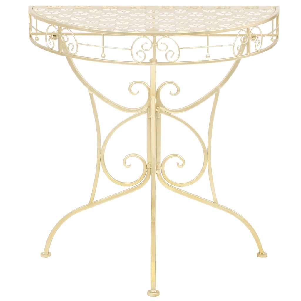 Bijzettafel vintage stijl half rond 72x36x74 cm metaal goud is nu te koop bij PeponiXL, paradijselijk wonen!