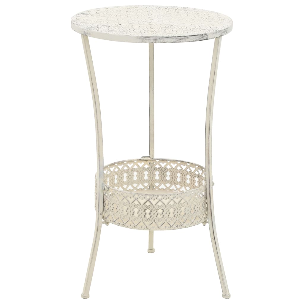 Bistrotafel vintage stijl rond 40x70 cm metaal wit is nu te koop bij PeponiXL, paradijselijk wonen!