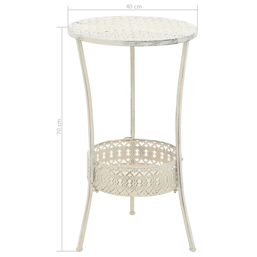 Bistrotafel vintage stijl rond 40x70 cm metaal wit is nu te koop bij PeponiXL, paradijselijk wonen!