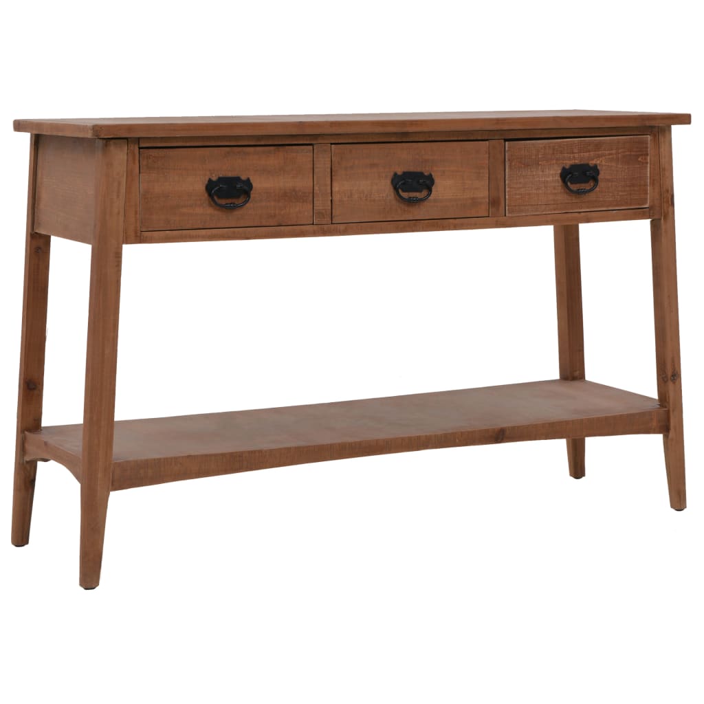 Wandtafel 126x40x77,5 cm massief vurenhout bruin is nu te koop bij PeponiXL, paradijselijk wonen!