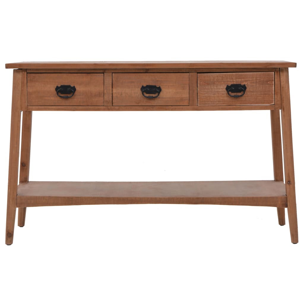 Wandtafel 126x40x77,5 cm massief vurenhout bruin is nu te koop bij PeponiXL, paradijselijk wonen!