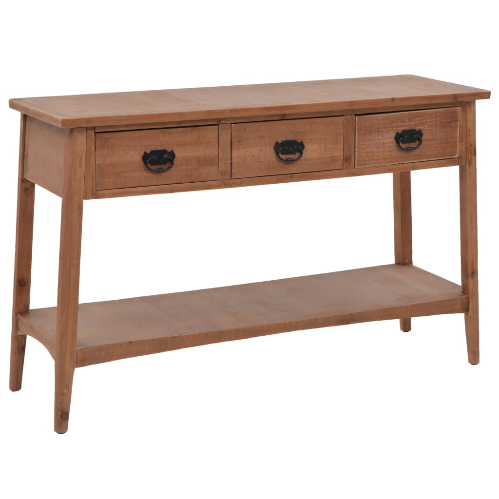 Wandtafel 126x40x77,5 cm massief vurenhout bruin is nu te koop bij PeponiXL, paradijselijk wonen!