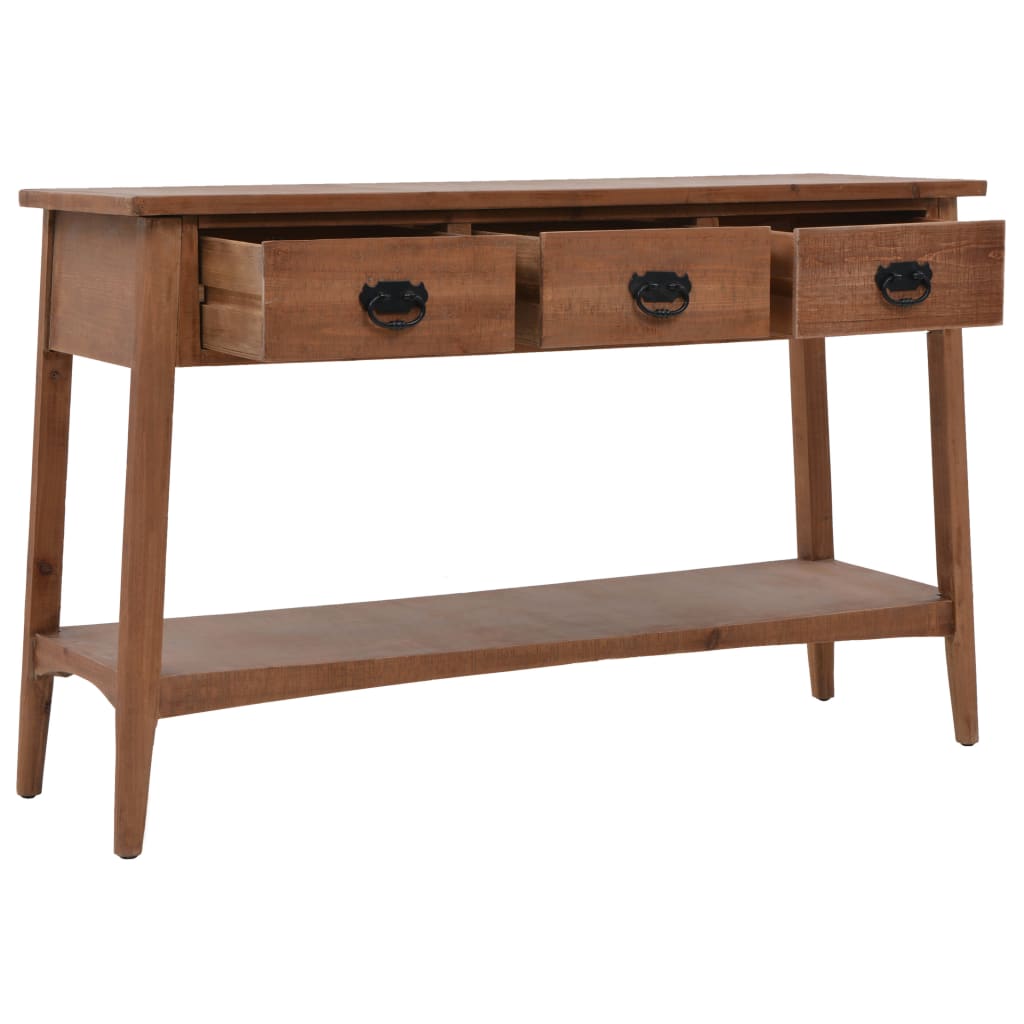 Wandtafel 126x40x77,5 cm massief vurenhout bruin is nu te koop bij PeponiXL, paradijselijk wonen!