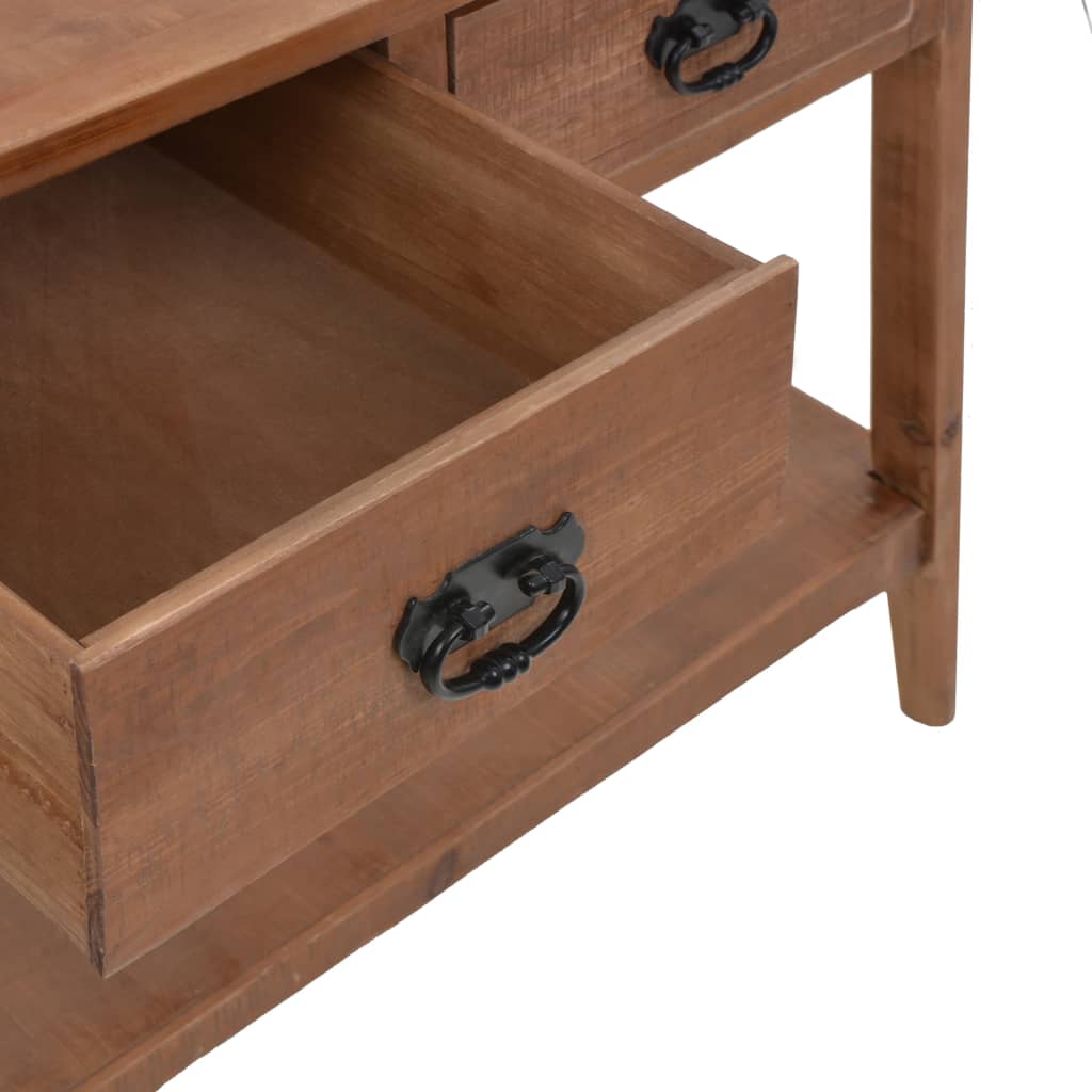 Wandtafel 126x40x77,5 cm massief vurenhout bruin is nu te koop bij PeponiXL, paradijselijk wonen!
