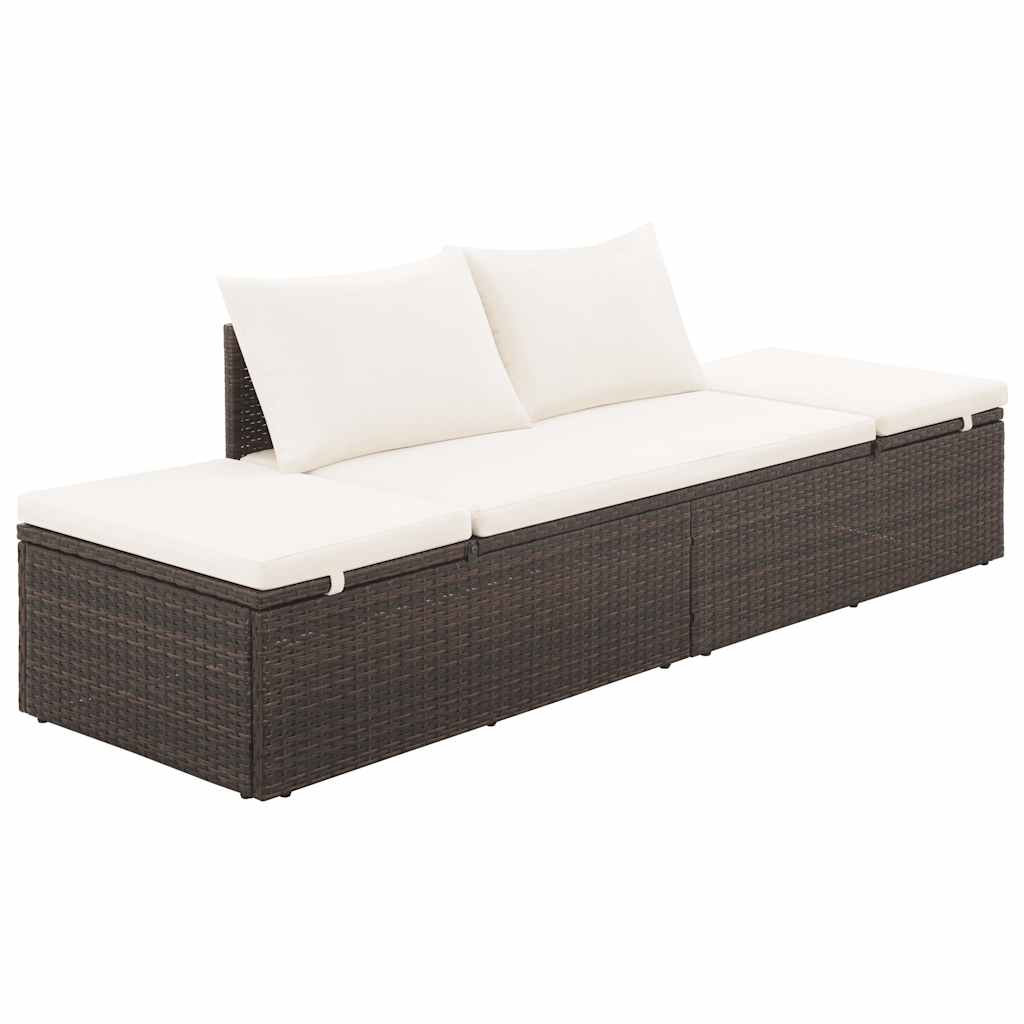 Tuinbed 195x60 cm poly rattan bruin is nu te koop bij PeponiXL, paradijselijk wonen!