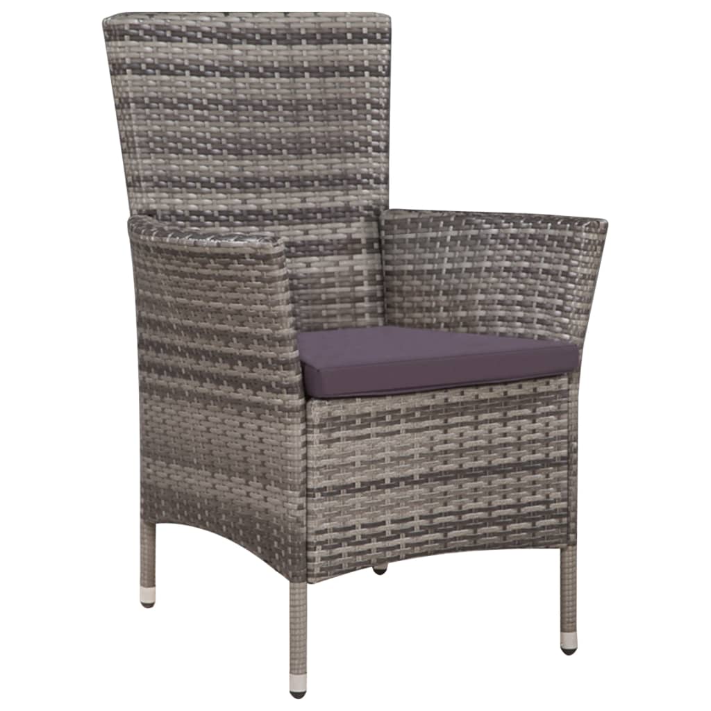 9-delige Tuinset met kussens poly rattan grijs is nu te koop bij PeponiXL, paradijselijk wonen!