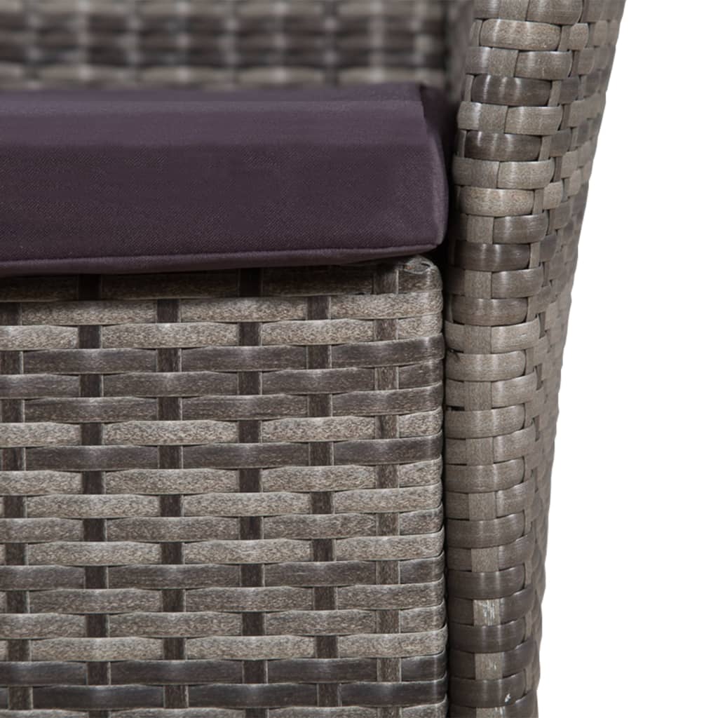 9-delige Tuinset met kussens poly rattan grijs is nu te koop bij PeponiXL, paradijselijk wonen!