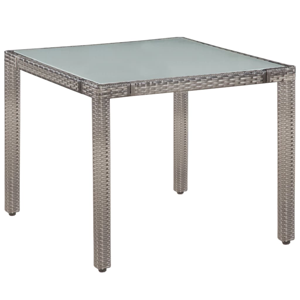 5-delige Tuinset met kussens poly rattan grijs