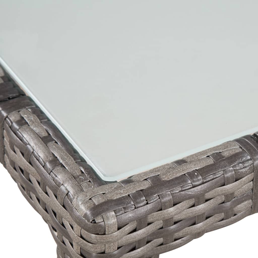 5-delige Tuinset met kussens poly rattan grijs